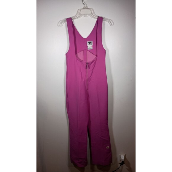obermeyer Soft Shell Pant Snoverall Pink Womens Ski Snow Suit Size 12 Regular - Picture 1 of 8